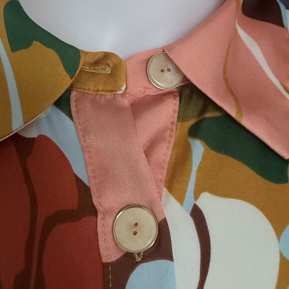 Zara Belted Multicolor Midi Shirt Dress Size XS - Picture 5 of 10